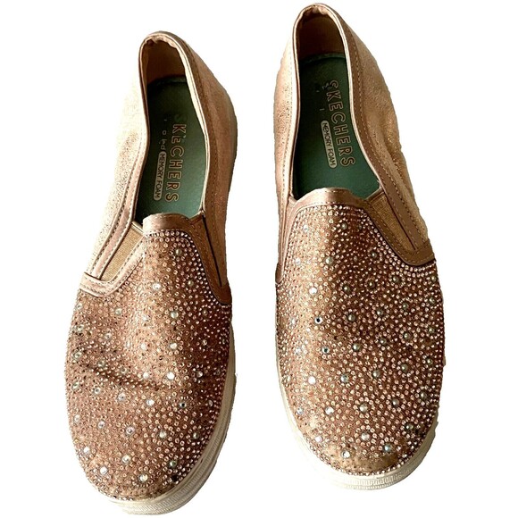Skechers Shoes Slip On Memory Foam Air Cooled Platform Pink Rhinestones Women 5 - Picture 1 of 5